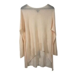 Eileen Fisher Sheer Tencel Merino Wool Asymmetrical Tunic Lightweight Top L